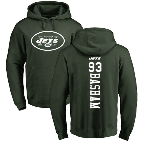 New York Jets Men Green Tarell Basham Backer NFL Football #93 Pullover Hoodie Sweatshirts->nfl t-shirts->Sports Accessory
